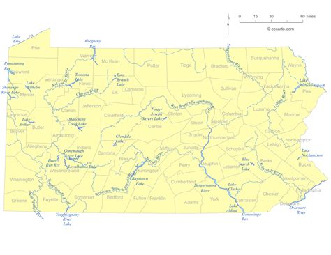 Map Of Lakes In Pennsylvania